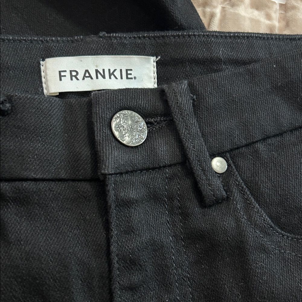 Frankie Black Flared Bell Bottom Jeans with open back size 25 - Picture 12 of 13